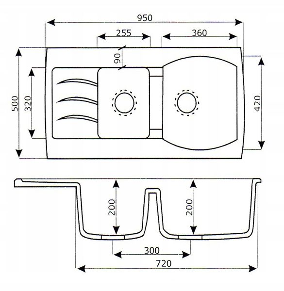 ZLEW ZLEWOZMYWAK GRANIT 8 kolorów 95x50 + SYFON zdjęcie 8