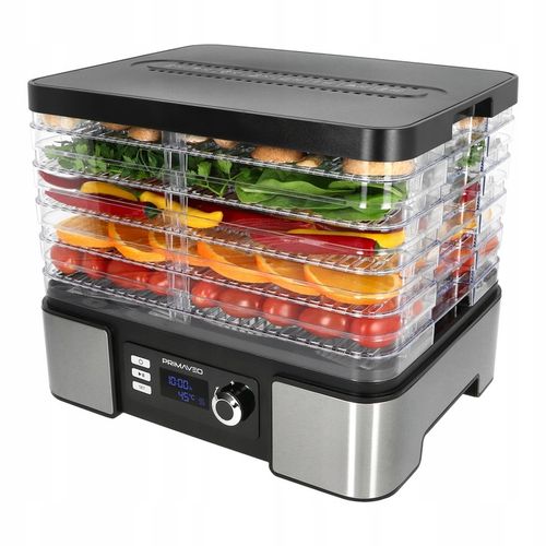 DUŻA SUSZARKA DO GRZYBÓW OWOCÓW TERMOOBIEG 450W ZEGAR PRIMAVEO POJEMNA 12L na Arena.pl