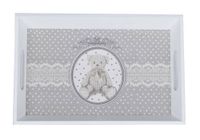 Taca duża biała z misiem