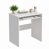 Biurko Komputerowe 70cm Białe – Półka na Klawiaturę – Mały Loft
