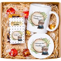 Prezent na dzień Dziadka ZESTAW Kubek z podkładką i Herbatkami