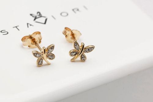 Złote kolczyki KXD1897 - Diament na Arena.pl