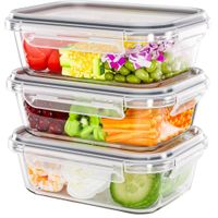 2 x POJEMNIKI NA ŻYWNOŚĆ SZKLANY ZESTAW SZKLANE HERMETYCZNE LUNCHBOX 3szt F