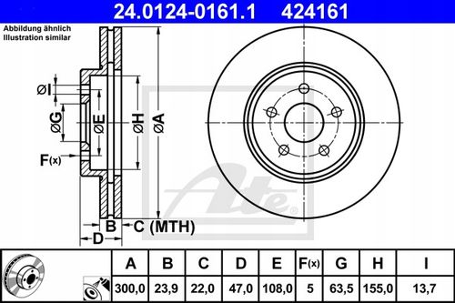 TARCZA HAM PRZOD 300X24 V ATE na Arena.pl
