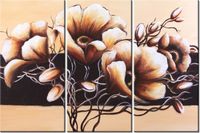 60 90CM OBRAZ 3 ELEM DOSTOJNE KWIATY DRUK PŁÓTNO RAMA