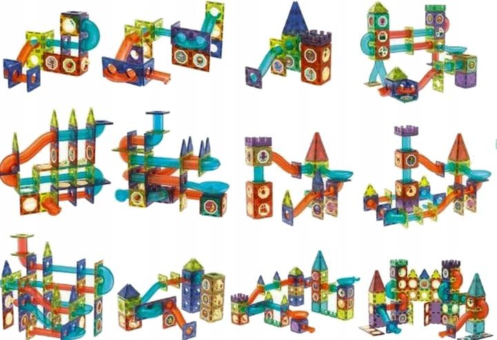 KLOCKI MAGNETYCZNE ŚWIĘCĄCE TOR KULKOWY KLOCKI KONSTRUKCYJNE KULODROM 110EL zdjęcie 2
