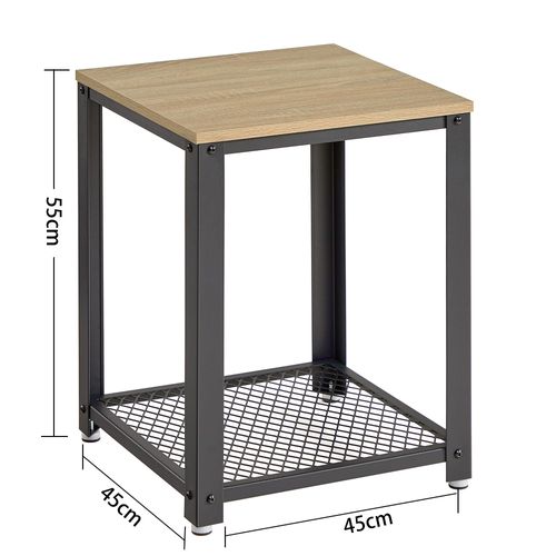 Stolik kawowy lub nocny 45x45 cm dąb sonoma loft czarne nogi na Arena.pl