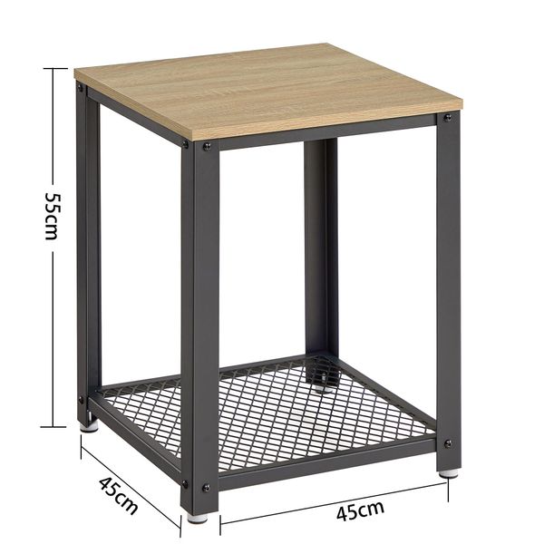 Stolik kawowy lub nocny 45x45 cm dąb sonoma loft czarne nogi zdjęcie 3