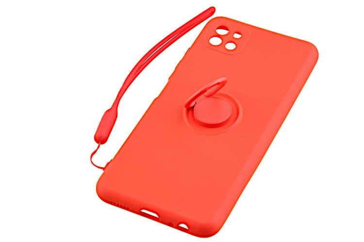 Etui Pastel Ring do Samsung Galaxy A22 5G czerwony zdjęcie 1