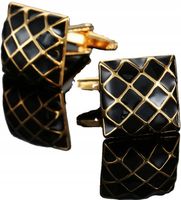 Spinki do mankietów wzór CZARNY KWADRAT