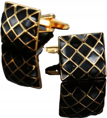 Spinki do mankietów wzór CZARNY KWADRAT na Arena.pl