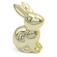 KRÓLIK WIELKANOCNY ZAJĄCZEK CERAMICZNY ZŁOTY DEKORACJA ŚWIĄTECZNA 8,5cm