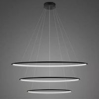 Lampa wisząca Ledowe Okręgi No.3 100 cm 4K ściemnialna czarna