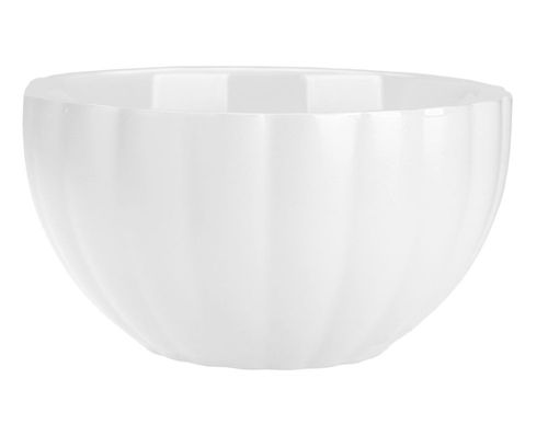 Miseczka salaterka porcelanowa 600 ml biała matowa ryflowany wzór paseczki na Arena.pl