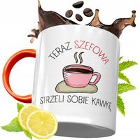 Kubek Pomarańczowy Dla Szefa Prezent Z Nadrukiem Ze Zdjęciem