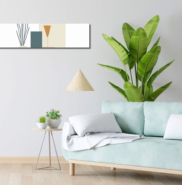Obraz 100x20cm Kremowe Wazony zdjęcie 2