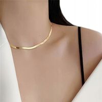 NASZYJNIK ZŁOTA ŻMIJKA PŁASKA STAL CHIRURGICZNA 40 cm + 5 cm