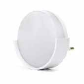 Lampka nocna LED okrągła wtykana do gniazdka z czujnikiem zmierzchu