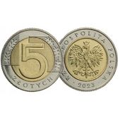Narodowy Bank Polski 5 zł z Woreczka Menniczego Moneta z 2023 UNC