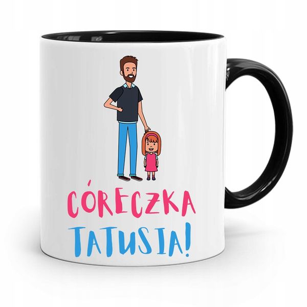 Kubek Czarny Prezent Dla Córki Córeczka Tatusia Z Nadrukiem Ze Zdjęciem zdjęcie 1