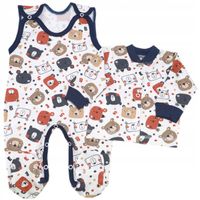 KOMPLET NIEMOWLĘCY ŚPIOCHY ŚPIOSZKI + KAFTANIK r.62 SPACE BEAR /18g/