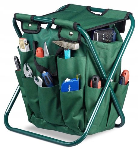 Stołek Składany Taboret Ogrodowy Wędkarski Z Torbą Na Narzędzia na Arena.pl