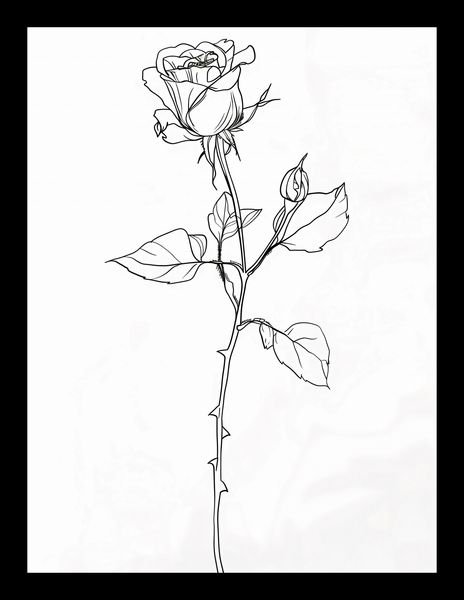 Plakat 15x20cm Kontur Róży zdjęcie 2