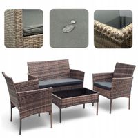 ZESTAW MEBLI OGRODOWYCH SFS010 MTG MEBLE OGRODOWE TECHNORATTAN BRĄZ JASNY