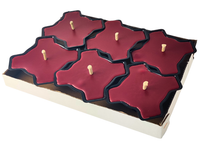 Znicz metalowy otwarty ZM koniczyna bordowa 8-10h 6 szt