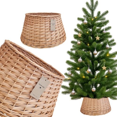 Osłona / kosz / osłonka wiklinowa na stojak pod choinkę NATURALNA Ø 50 cm na Arena.pl