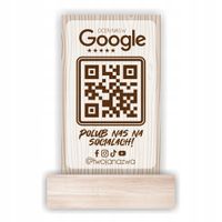 Stojak z kodem QR do Google Statuetka z personalizowanym nadrukiem UV