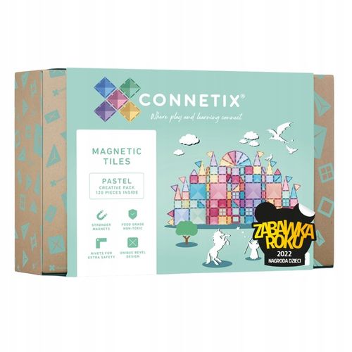 Klocki Magnetyczne konstrukcyjne duże 120 el. CONNETIX Pastel Creative Pack na Arena.pl