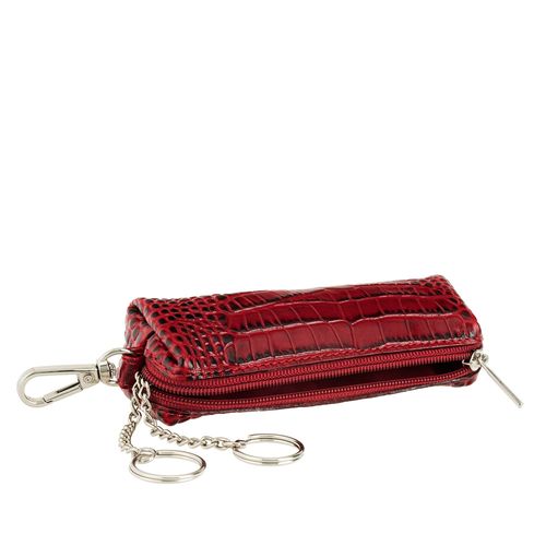 Etui na klucze Canaletto z czerwonej skóry tłoczonej na wzór krokodyla – elegancja i praktyczność ED75S162 na Arena.pl
