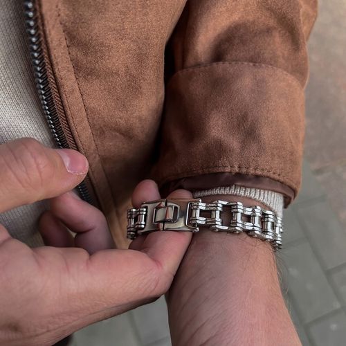 Bransoletka męska łańcuch motocyklowy prezent dla motocyklisty BLINGART na Arena.pl