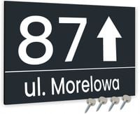 TABLICZKA tablica adresowa NUMER DOMU strzałka 20x15 ANTRACYT NA ELEWACJĘ