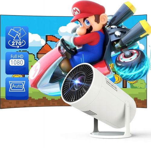 PRZENOŚNY MINI PROJEKTOR ANDROID WiFi RZUTNIK 360 FULL HD 4K Bluetooth na Arena.pl