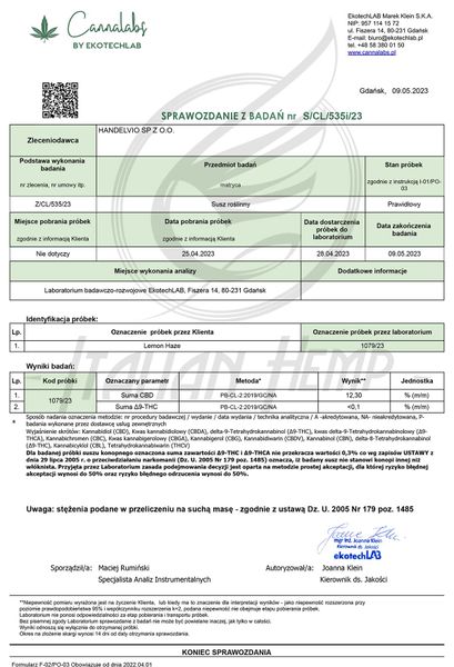 Susz konopny CBD | Lemon Haze 1g zdjęcie 5