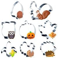 Zestaw Foremek do Ciastek Jesień Stal Nierdzewna 8 Sztuk Dynia Liść Jeż