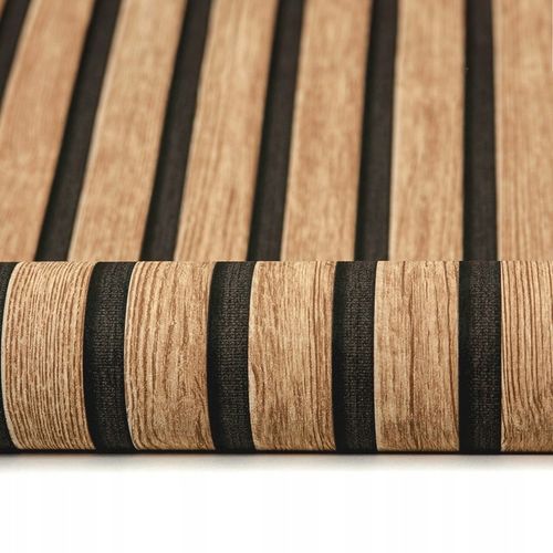 Tapeta Lamel Samoprzylepna Panele Ścienne 3D Okleina Lamele Brąz Drewno 10m na Arena.pl