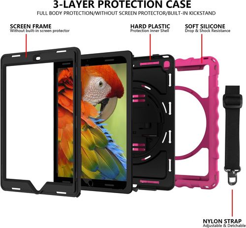 Etui do iPad 6/5/Pro 9.7" z Podstawką i Paskiem na Ramię Różowe na Arena.pl