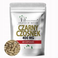 Czarny Czosnek 60kaps 400mg FERMENTOWANY BEZZAPACHOWY ODPORNOŚĆ WIRUSY