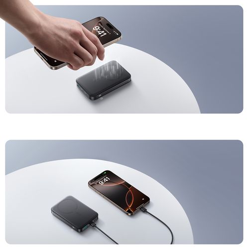 Powerbank 10000mAh 22.5W Qi2 JR-PBM12 MagSafe z podstawką - czarny na Arena.pl