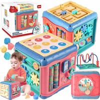 KOSTKA EDUKACYJNA 8w1 SORTER UKŁADANKA SENSORYCZNA SZEŚCIAN DLA DZIECI