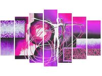 80CM 140CM OBRAZ 7 ELEM TAŃCZĄCE POSTACIE FIOLECIE ŚCIENNY