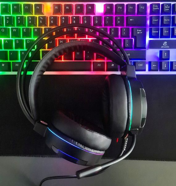 Słuchawki Gamingowe dla Graczy Mikrofon LED RGB PC z Mikrofonem Nauszne zdjęcie 12