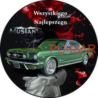 Opłatek na tort Mustang Ford Auto Samochód Logo Fura