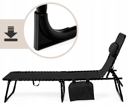 LEŻAK ogrodowy plażowy RIVA SKŁADANY leżanka REGULOWANY łóżko Z ZAGŁÓWKIEM na Arena.pl