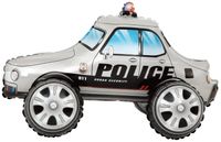 Balon foliowy 4D Samochód policyjny srebrny 65x38cm
