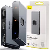 BASEUS DWUKIERUNKOWY SPLITTER SWITCHER ROZDZIELACZ 2x HDMI 4k@60Hz