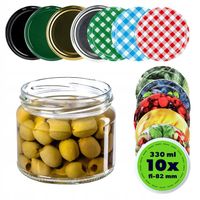 SŁOIK SZKLANY 330ml SŁOIKI 300ml NA PRZETWORY DŻEM MIÓD ZAKRĘTKI FI82